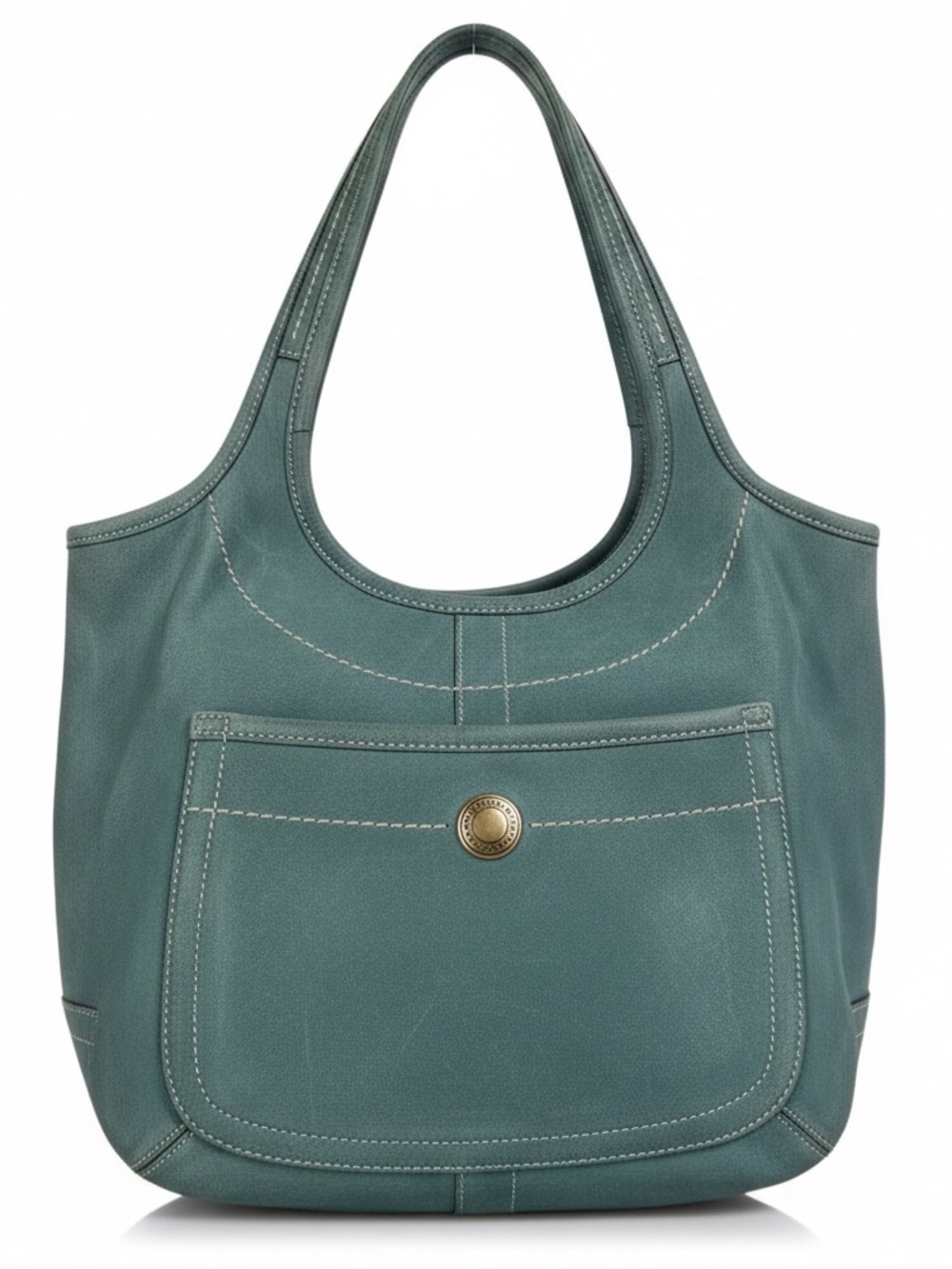 Coach Vintage Ergo Legacy Leather Turquoise Y2K Shoulder Bag Hobo Purse 10743
